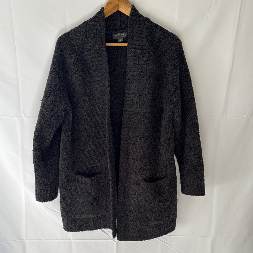 Cozy Black Open Front Cardigan